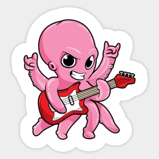 Octopus as Musician with Guitar Sticker